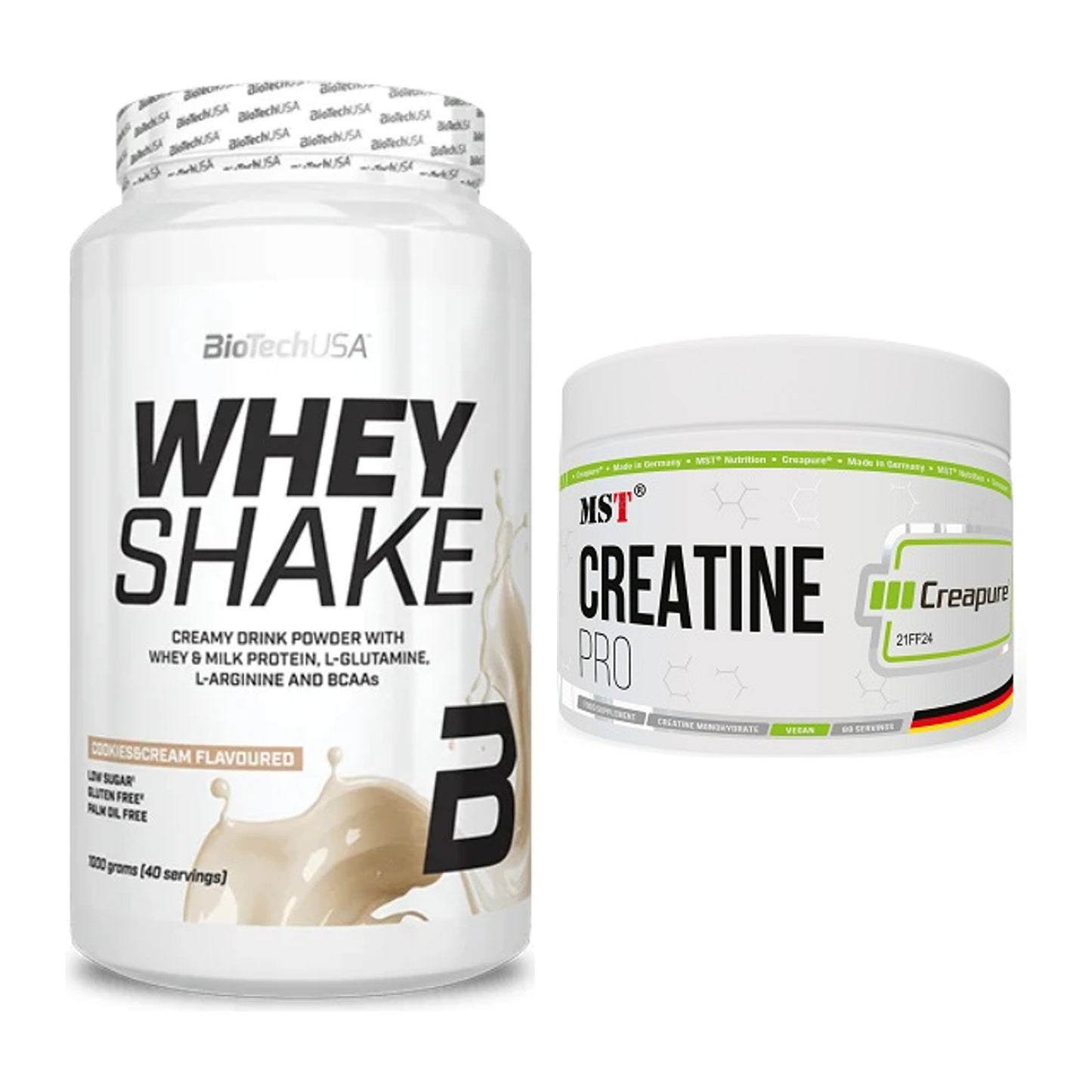 Muskelaufbau-Set: BioTech Whey Shake + MST Creatin Pro CREAPURE – alle enthaltenen Artikel