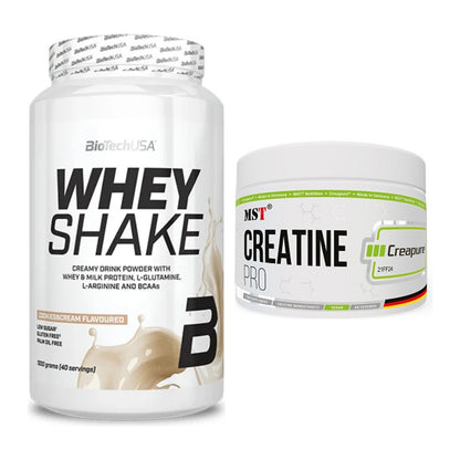 Muskelaufbau-Set: BioTech Whey Shake + MST Creatin Pro CREAPURE – alle enthaltenen Artikel