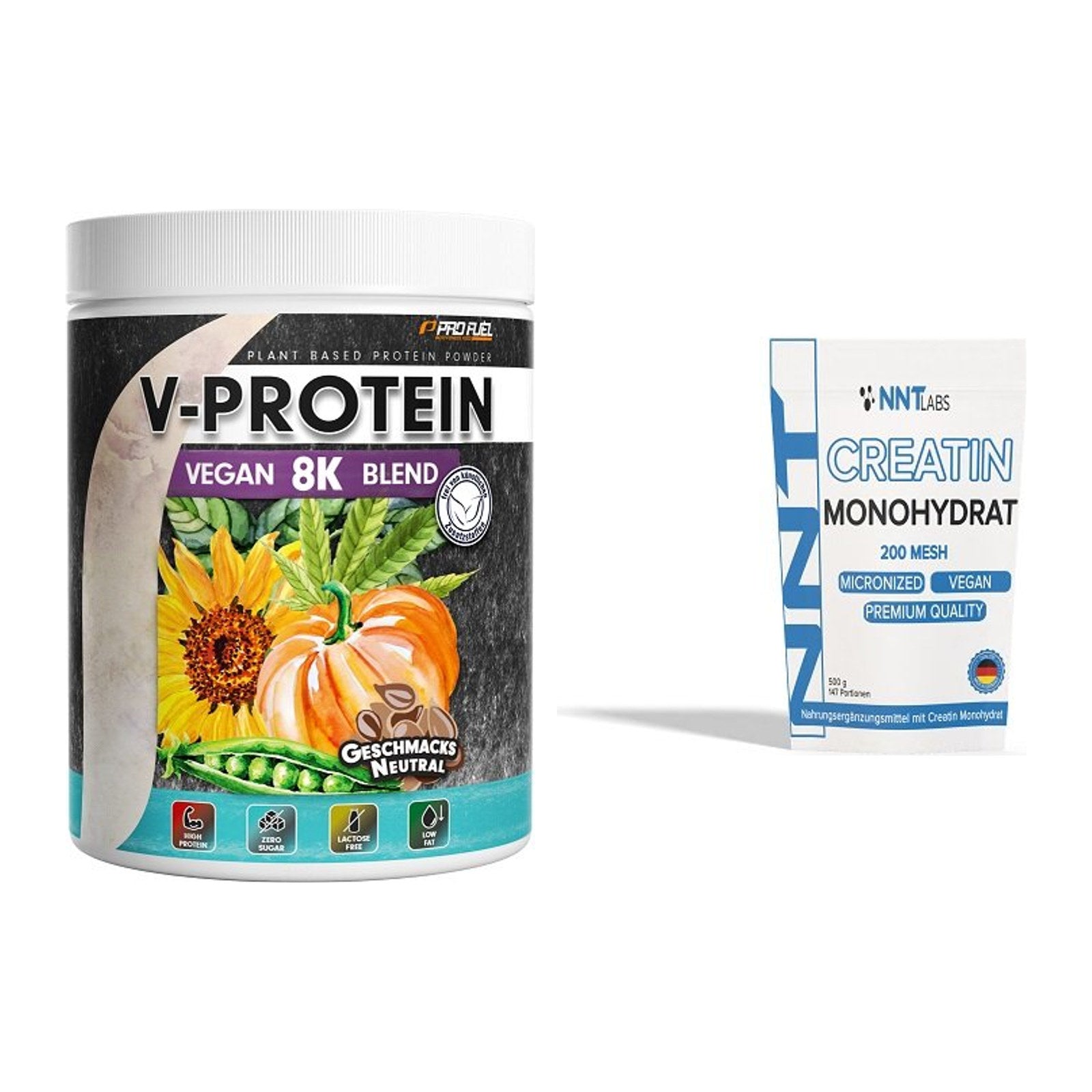 Muskelaufbau-Set: ProFuel V-Protein Vegan + NNT Creatin Monohydrat – alle enthaltenen Artikel