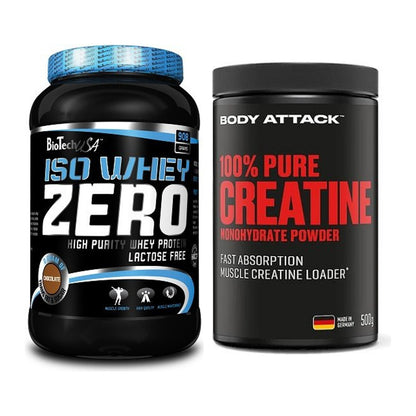 Muskelaufbau-Set: BioTech Iso Whey Zero + Body Attack 100% Pure – alle enthaltenen Artikel