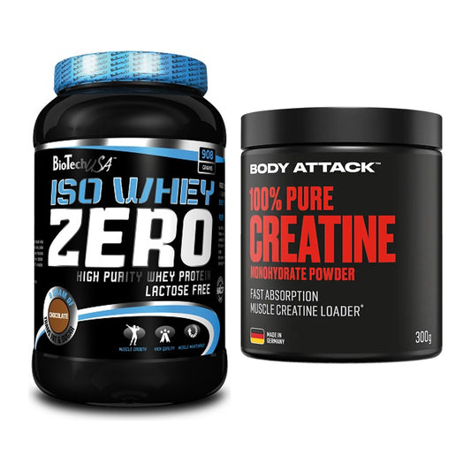 Muskelaufbau-Set: BioTech Iso Whey Zero + Body Attack 100% Pure – alle enthaltenen Artikel
