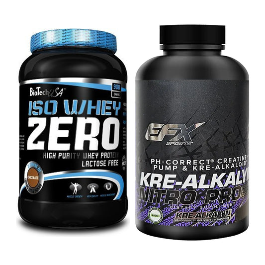 Muskelaufbau-Set: BioTech Iso Whey Zero + EFX Kre-Alkalyn Nitro – alle enthaltenen Artikel