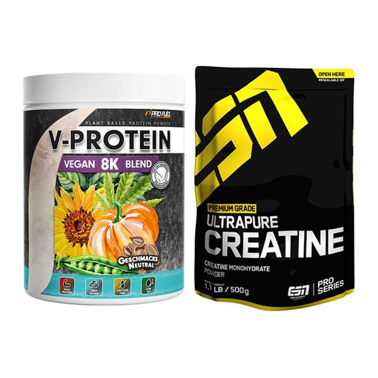Muskelaufbau-Set: ProFuel V-Protein Vegan + ESN Ultrapure Creatine – alle enthaltenen Artikel