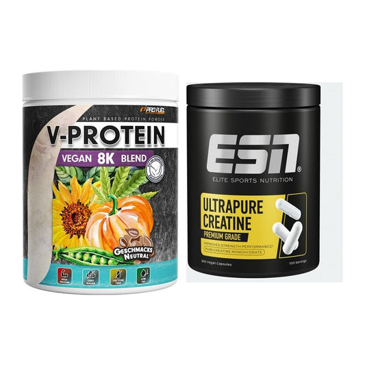 Muskelaufbau-Set: ProFuel V-Protein Vegan + ESN Ultrapure Creatine – alle enthaltenen Artikel