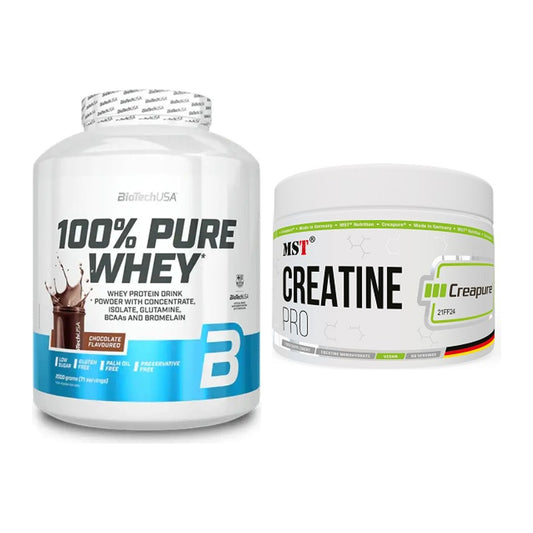 Muskelaufbau-Set: BioTech 100% Pure Whey + MST Creatin Pro CREAPURE – alle enthaltenen Artikel