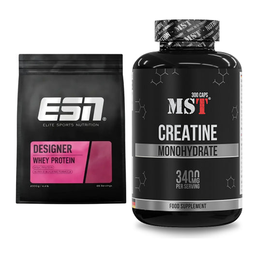 Muskelaufbau-Set: ESN Designer Whey + MST Creatine Monohydrate – alle enthaltenen Artikel