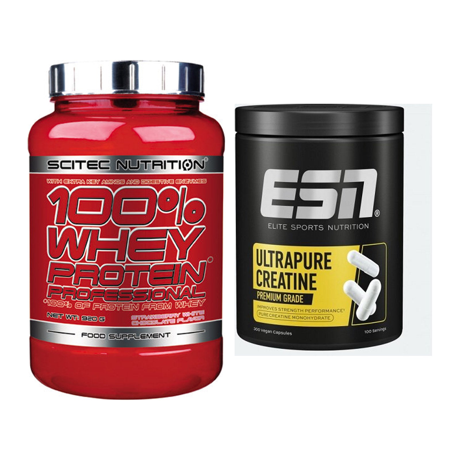 Muskelaufbau-Set: Scitec 100% Whey + ESN Ultrapure Creatine – alle enthaltenen Artikel