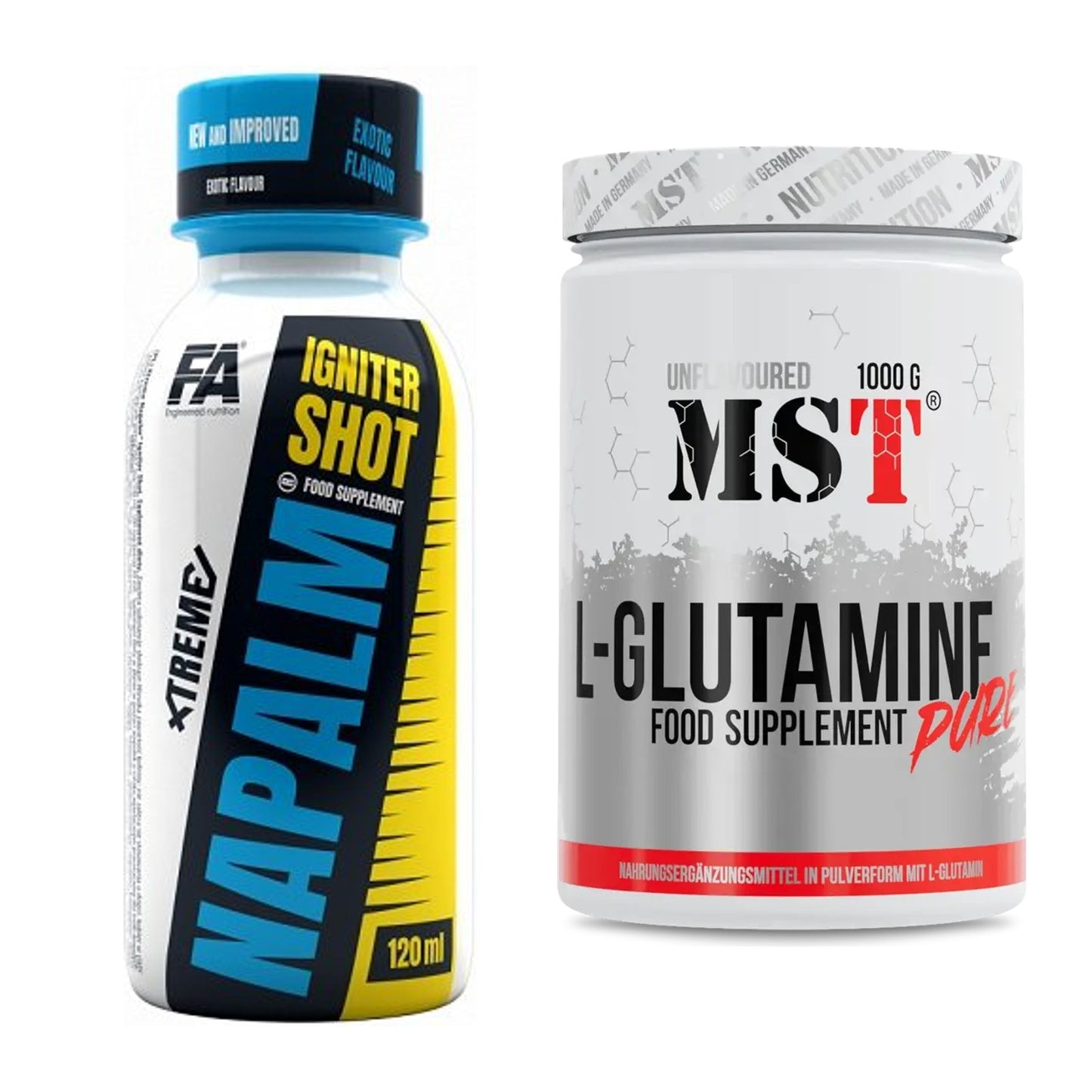 Trainings-Set: FA Nutrition Xtreme Napalm Igniter + MST Glutamine – alle enthaltenen Artikel