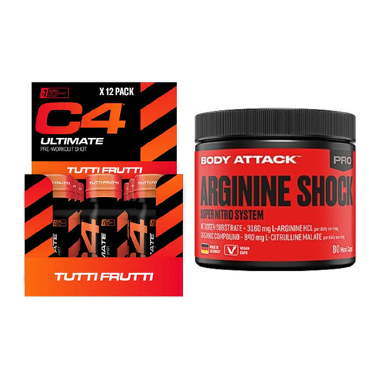 Trainings-Set: Cellucor C4 Ultimate + Body Attack Arginine Shock – alle enthaltenen Artikel