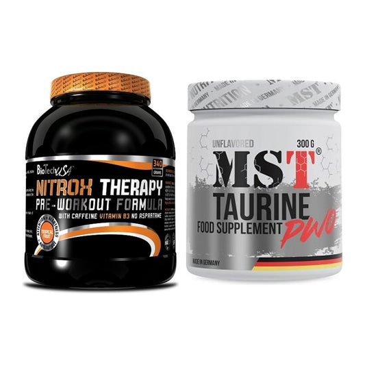 Træningssæt: BioTech NitroX Therapy + MST Taurine - alle varer medfølger