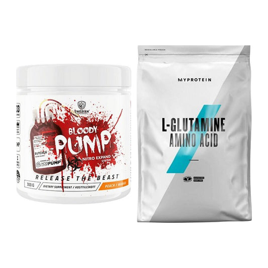 Trainings-Set: Swedish Supplements Bloody Pump + MyProtein Glutamin – alle enthaltenen Artikel