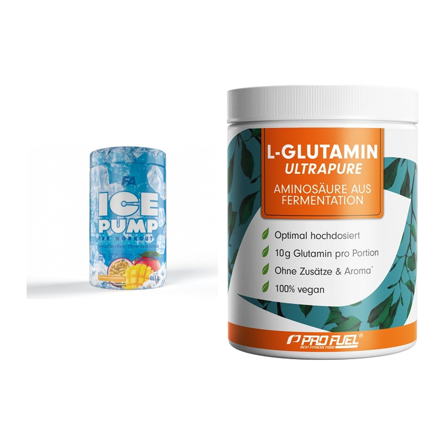 Trainings-Set: FA Nutrition ICE Pump + ProFuel Glutamin Ultrapure – alle enthaltenen Artikel