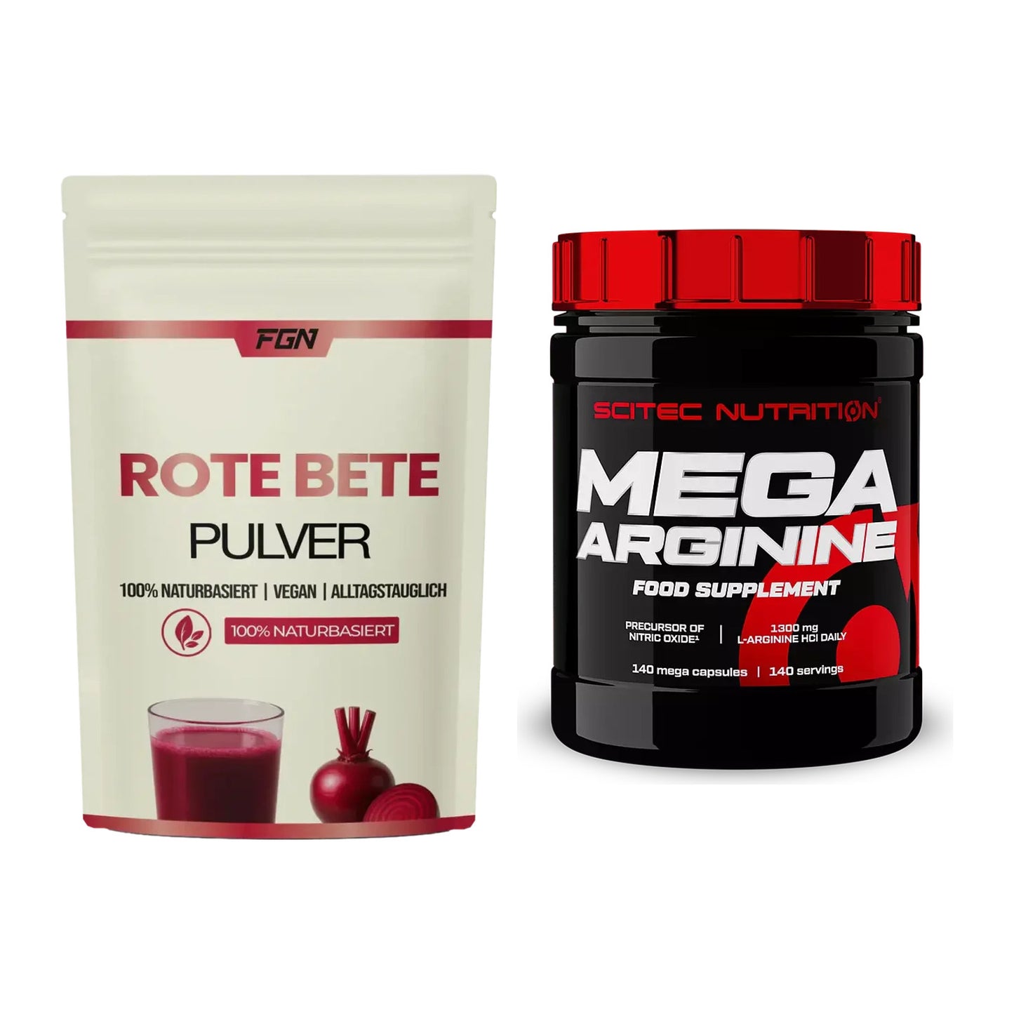 Trainings-Set: FGN Rote Beete Pulver + Scitec Mega Arginine – alle enthaltenen Artikel