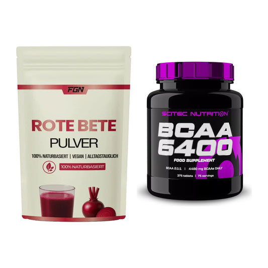 Trainings-Set: FGN Rote Beete Pulver + Scitec BCAA 6400 – alle enthaltenen Artikel