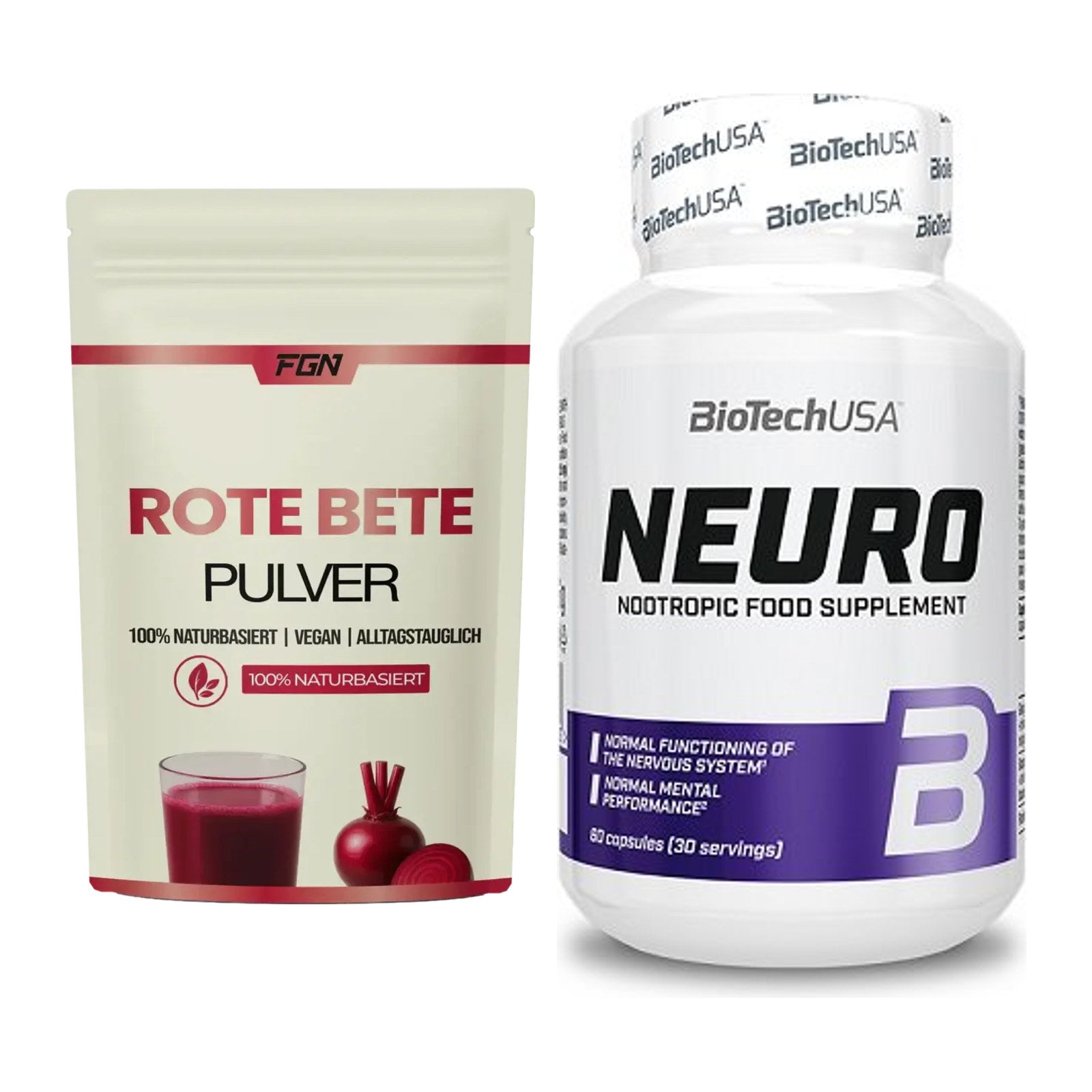 Trainings-Set: FGN Rote Beete Pulver + BioTech Neuro – alle enthaltenen Artikel