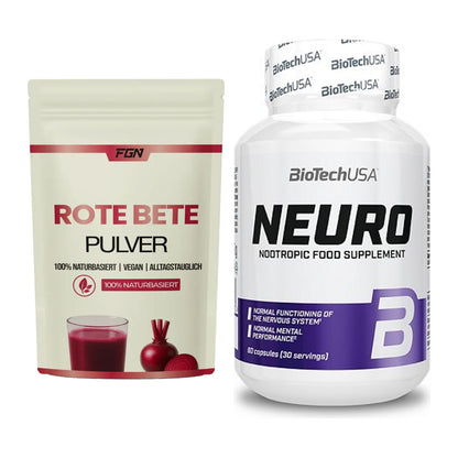Trainings-Set: FGN Rote Beete Pulver + BioTech Neuro – alle enthaltenen Artikel