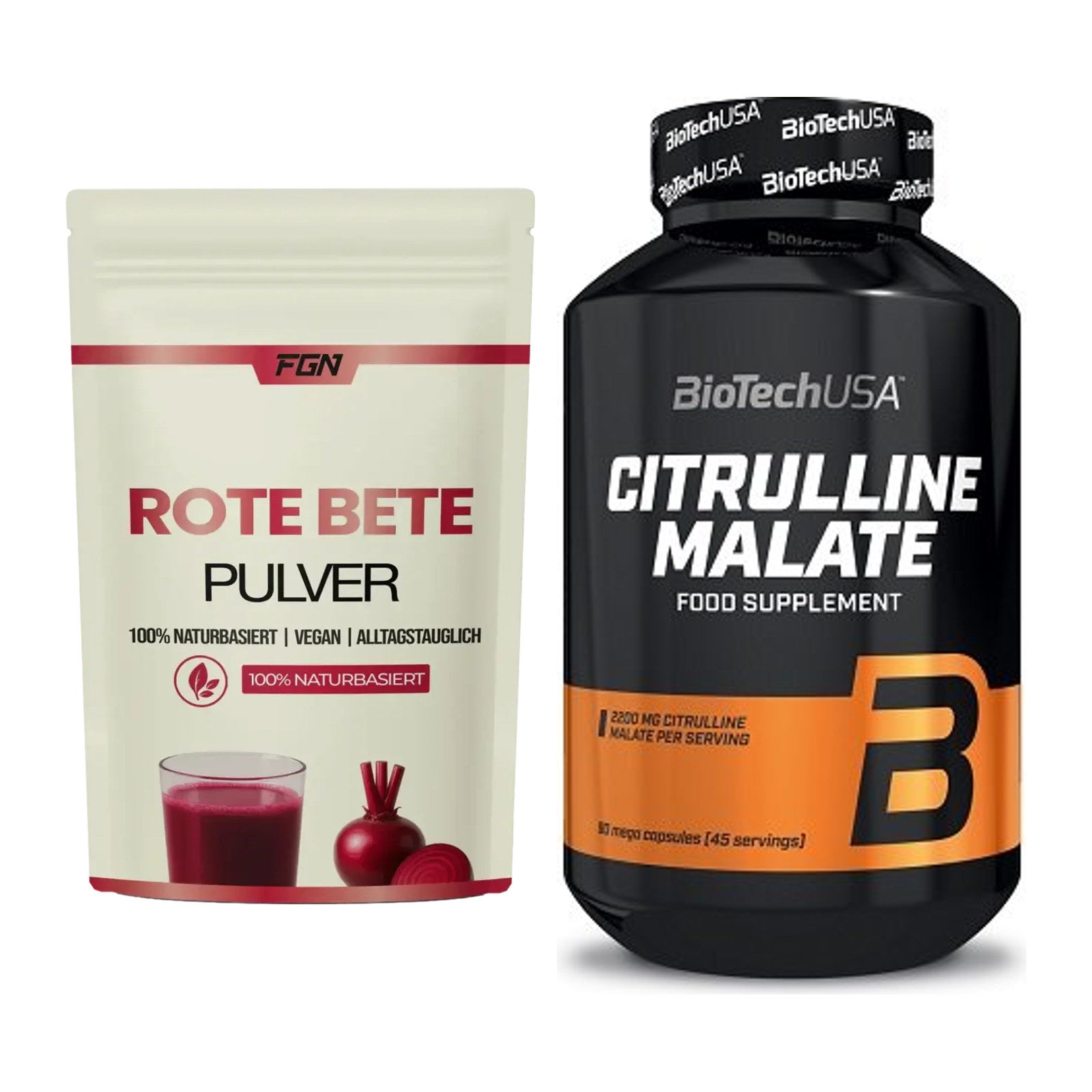 Trainings-Set: FGN Rote Beete Pulver + BioTech Citrulline Malate – alle enthaltenen Artikel