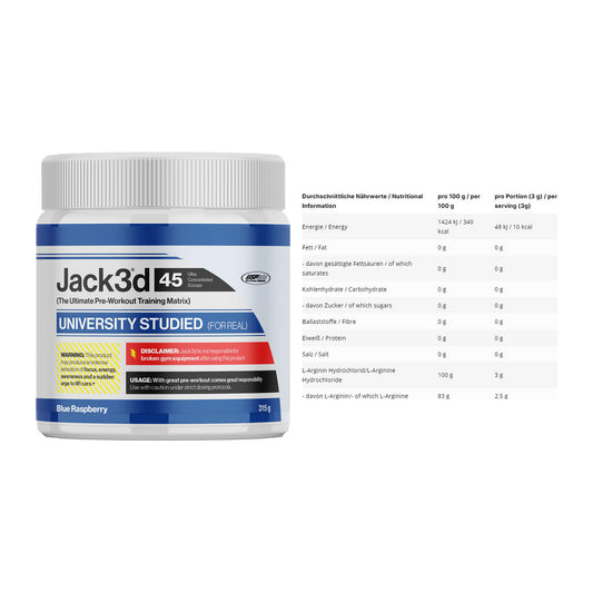 Trainings-Set: USP Labs Jack3d 45 Serv. + INLEAD L-Arginin HCL – alle enthaltenen Artikel
