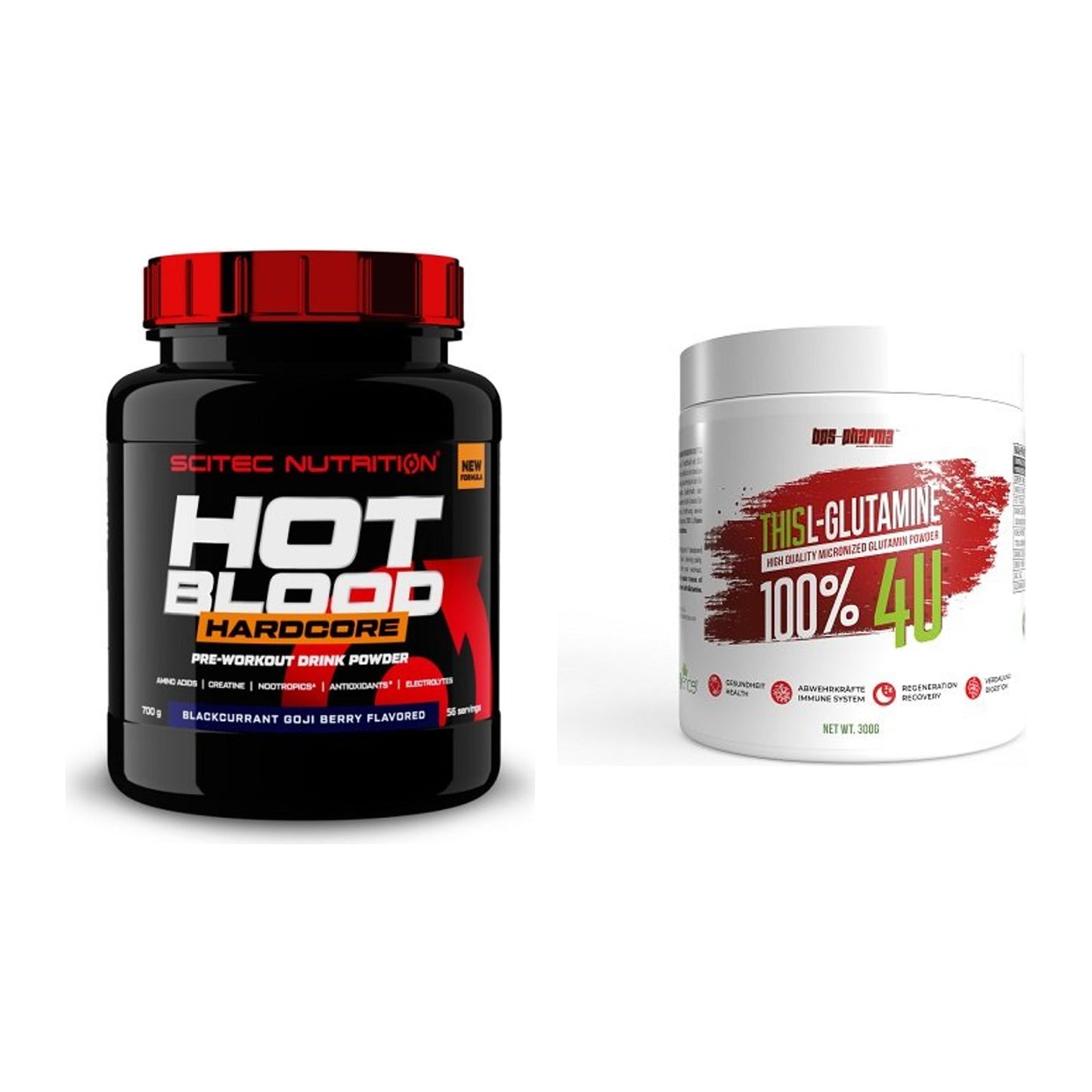 Trainings-Set: Scitec Hot Blood Hardcore + BPS-Pharma This Glutamin – alle enthaltenen Artikel