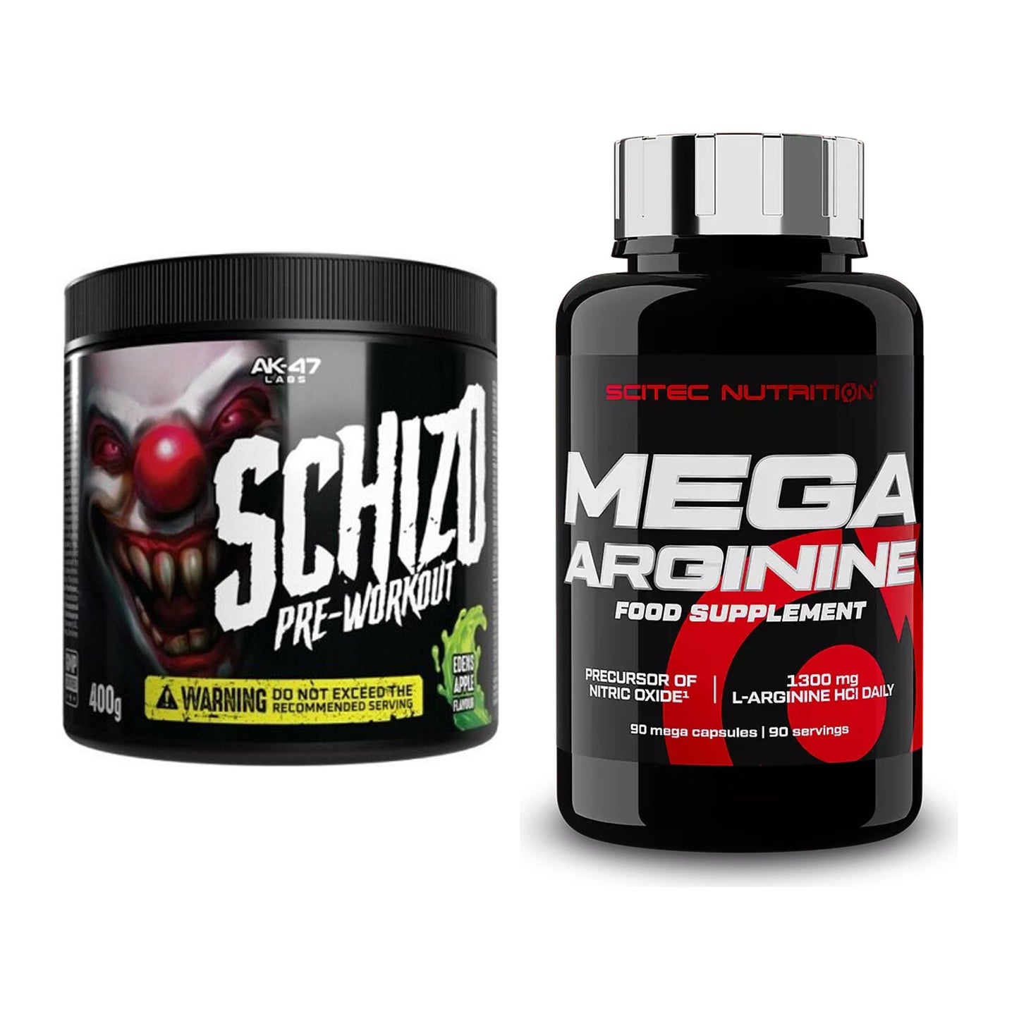 Trainings-Set: AK47 Labs Schizo Pre-Workout + Scitec Mega Arginine – alle enthaltenen Artikel