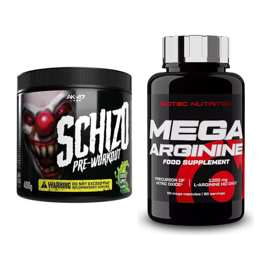 Trainings-Set: AK47 Labs Schizo Pre-Workout + Scitec Mega Arginine – alle enthaltenen Artikel