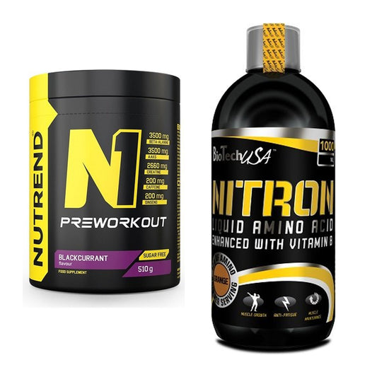 Trainings-Set: Nutrend N1 Preworkout + BioTech Liquid Amino – alle enthaltenen Artikel