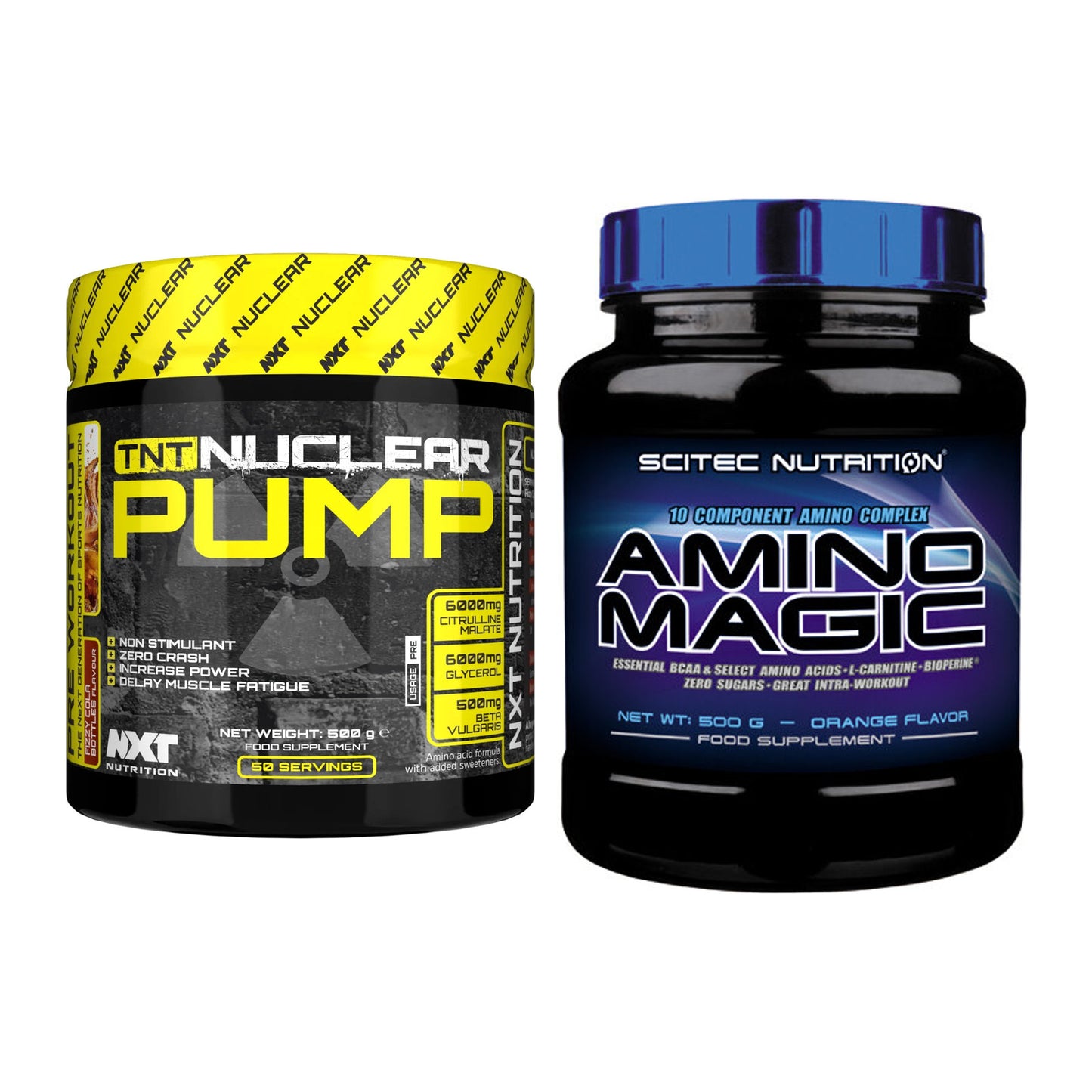 Trainings-Set: NXT Nutrition TNT Nuclear Pump + Scitec Amino Magic – alle enthaltenen Artikel