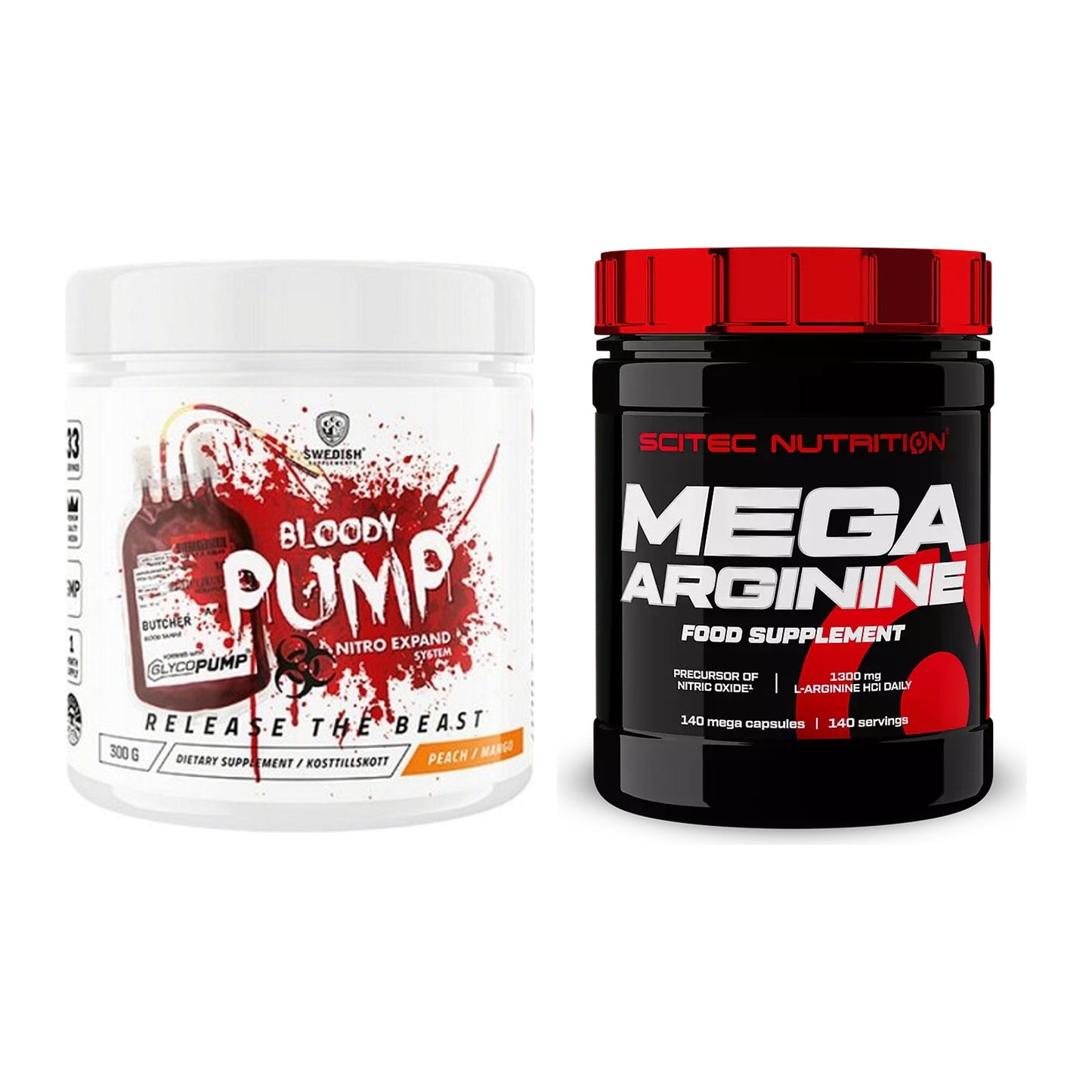 Trainings-Set: Swedish Supplements Bloody Pump + Scitec Mega Arginine – alle enthaltenen Artikel