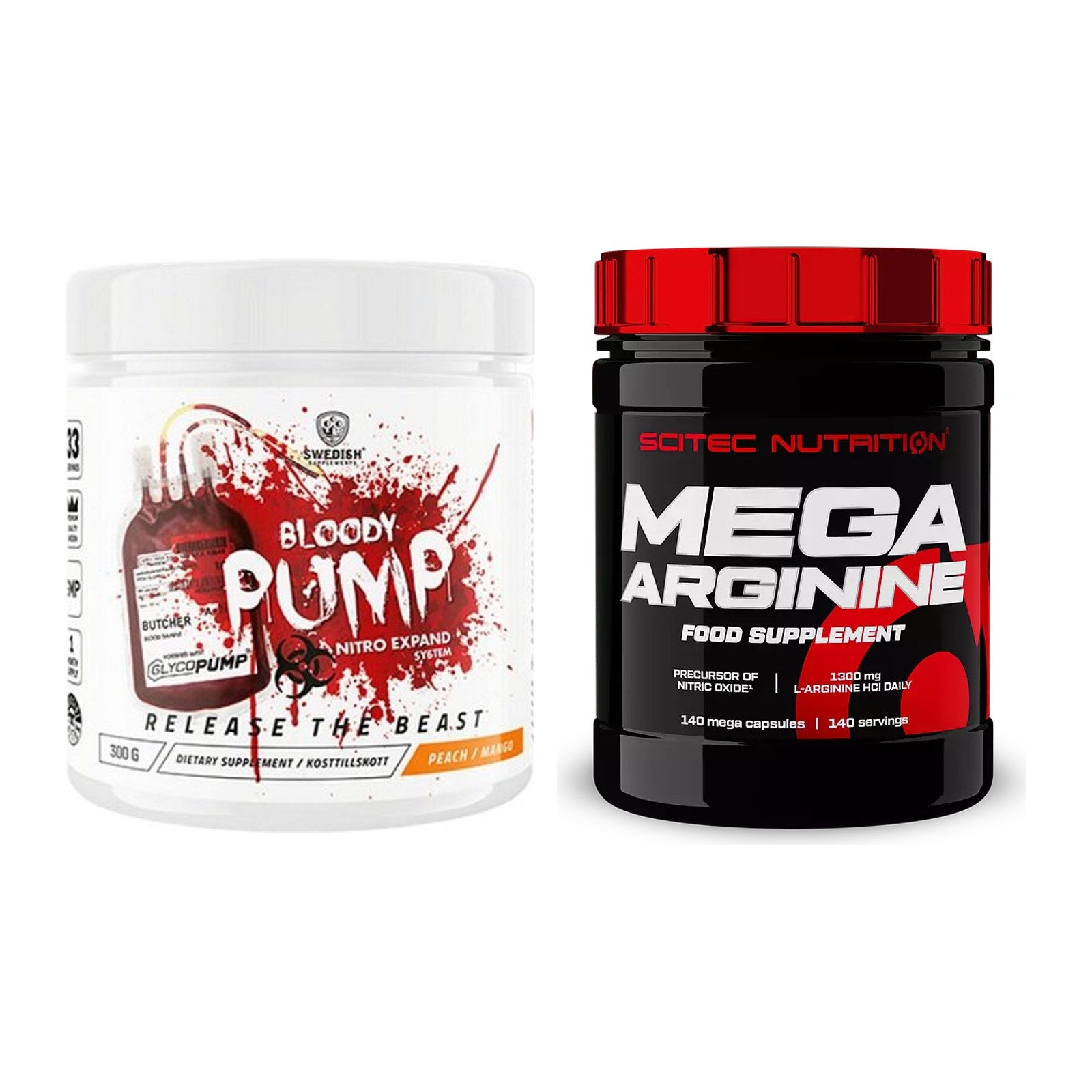 Trainings-Set: Swedish Supplements Bloody Pump + Scitec Mega Arginine – alle enthaltenen Artikel