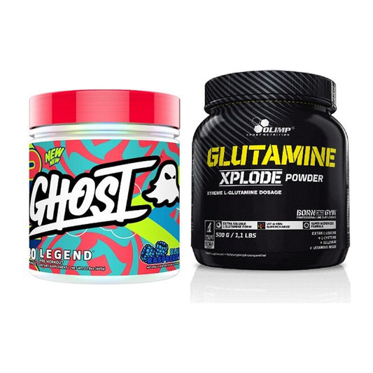 Trainings-Set: Ghost Legend V4 30 Serv. + Olimp L-Glutamine Xplode – alle enthaltenen Artikel