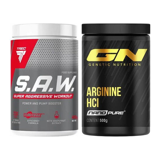 Trainings-Set: Trec Nutrition SAW Booster + GN Arginine HCL Nano Pure – alle enthaltenen Artikel