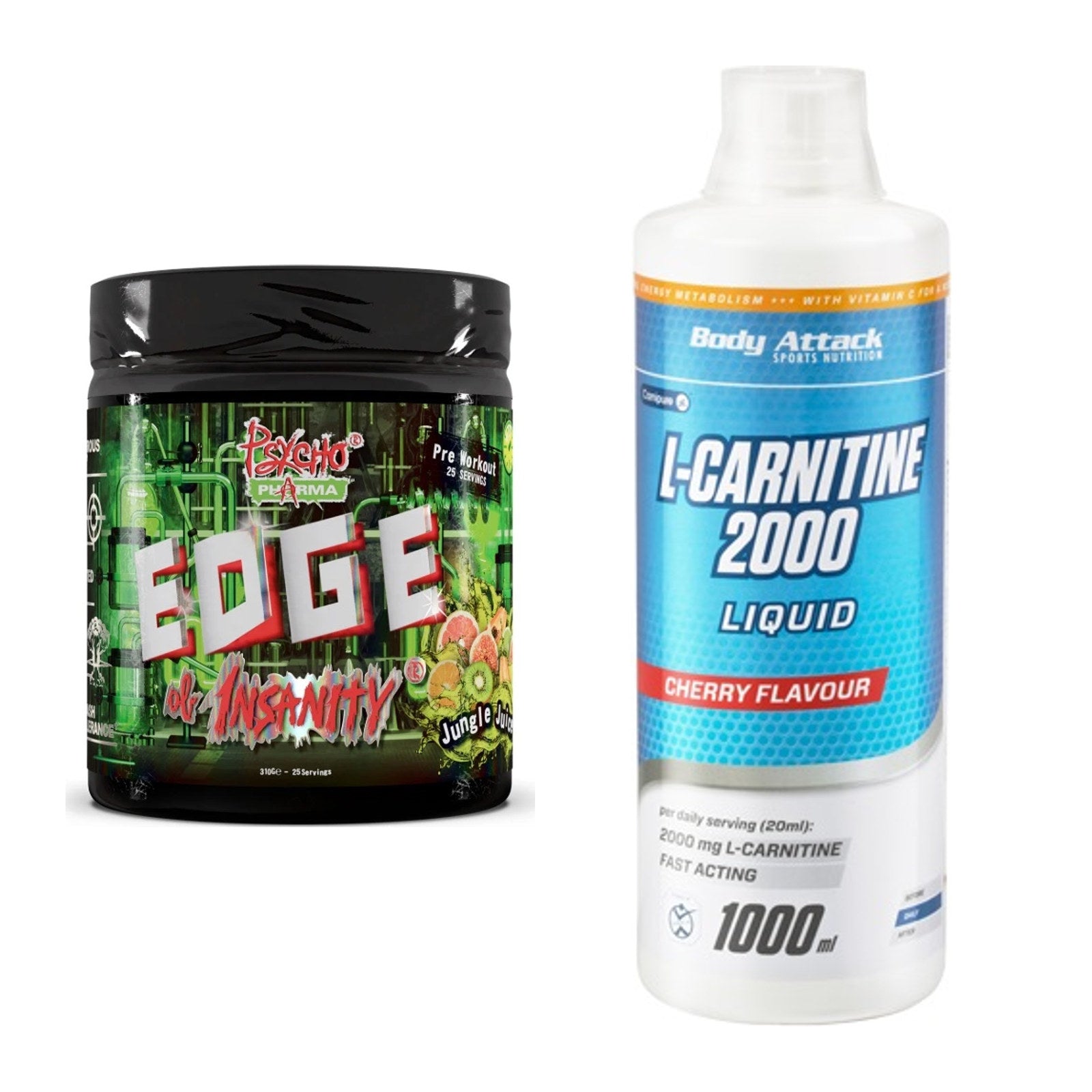 Trainings-Set: Psycho Pharma Edge + Body Attack L-Carnitine – alle enthaltenen Artikel