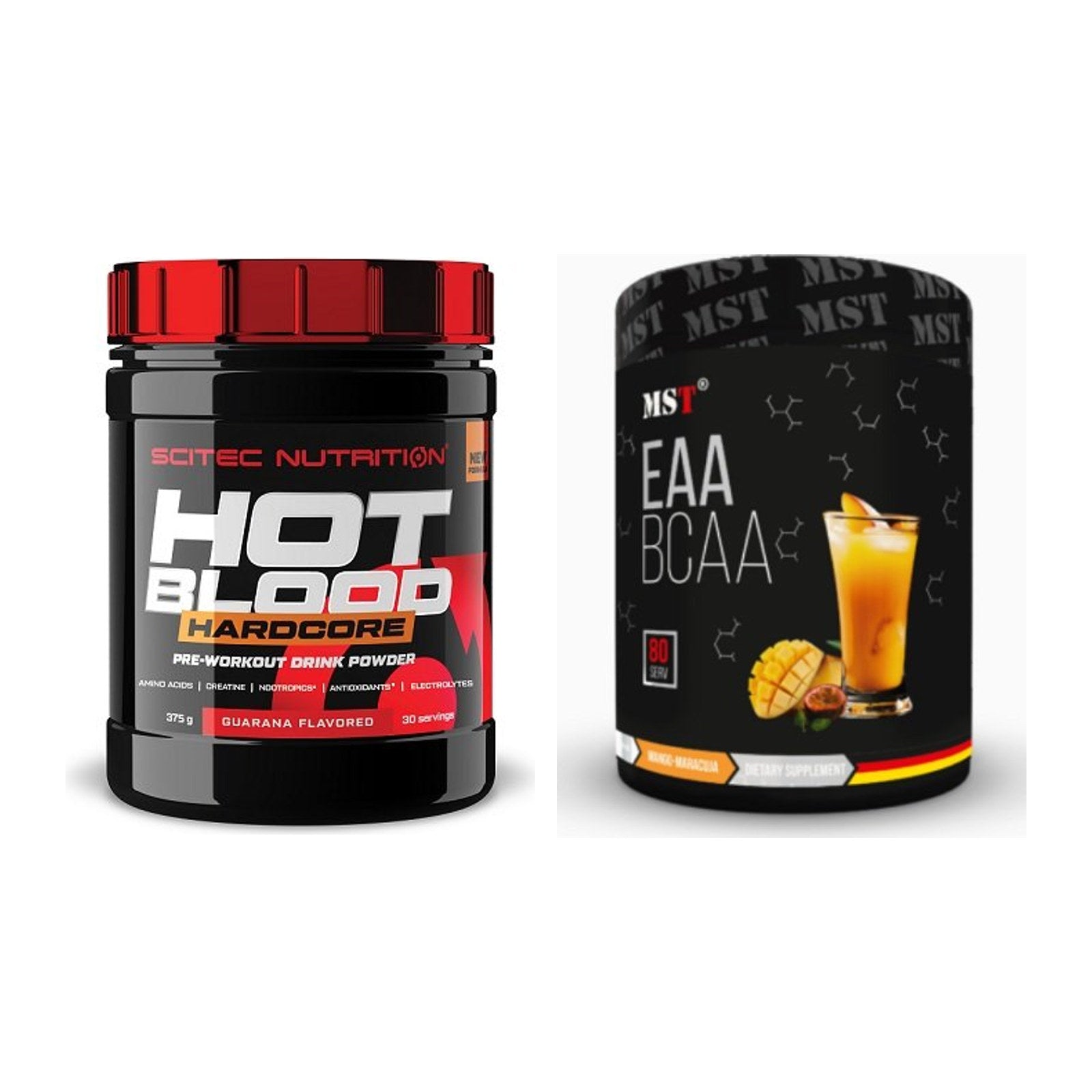 Trainings-Set: Scitec Hot Blood Hardcore + MST EAA & BCAA – alle enthaltenen Artikel