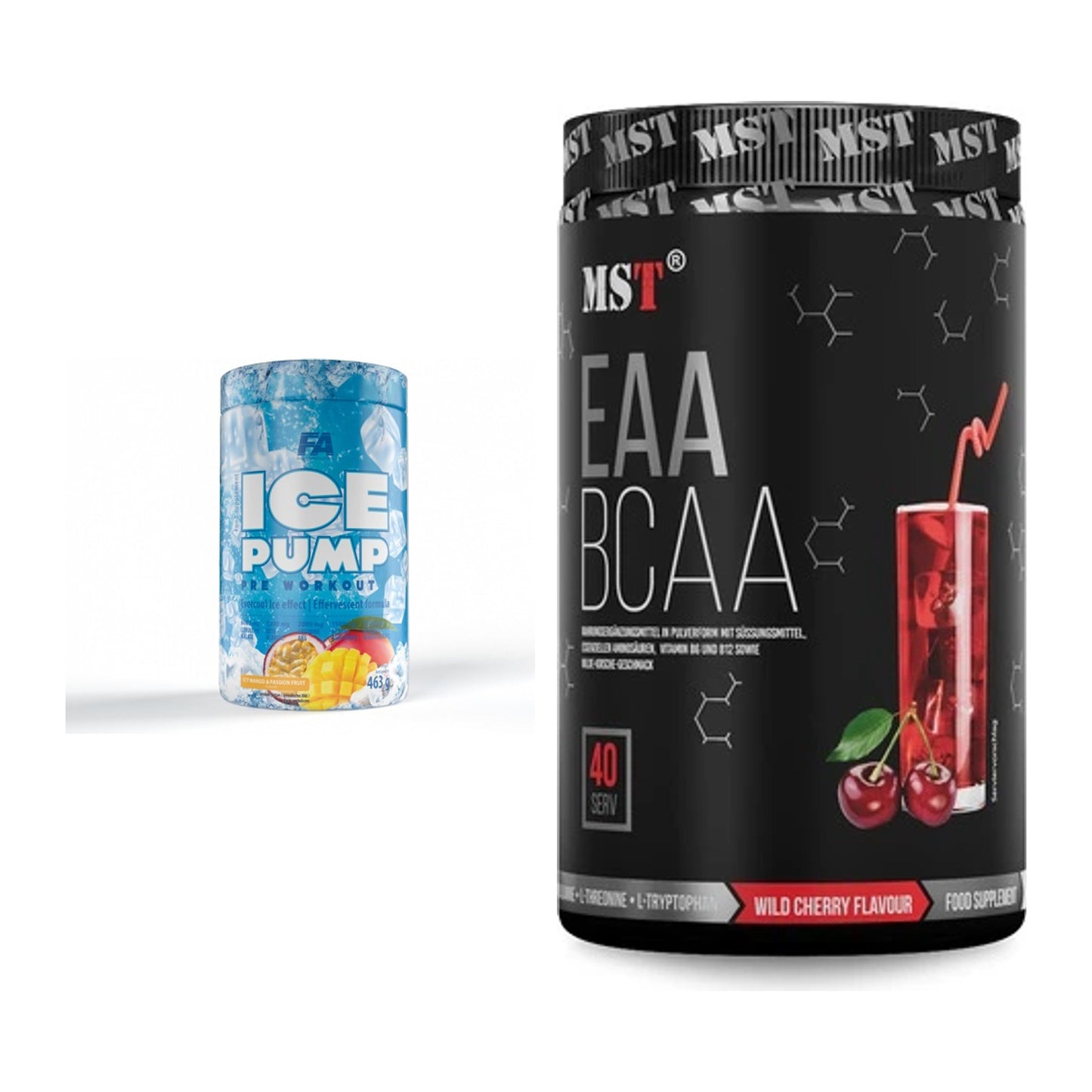 Trainings-Set: FA Nutrition ICE Pump Pre-Workout + MST EAA & BCAA – alle enthaltenen Artikel