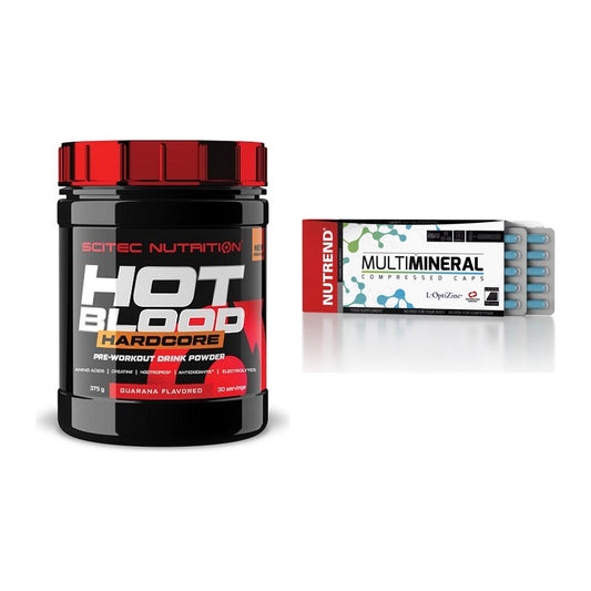 Trainings-Set: Scitec Hot Blood Hardcore + Nutrend Multimineral – alle enthaltenen Artikel