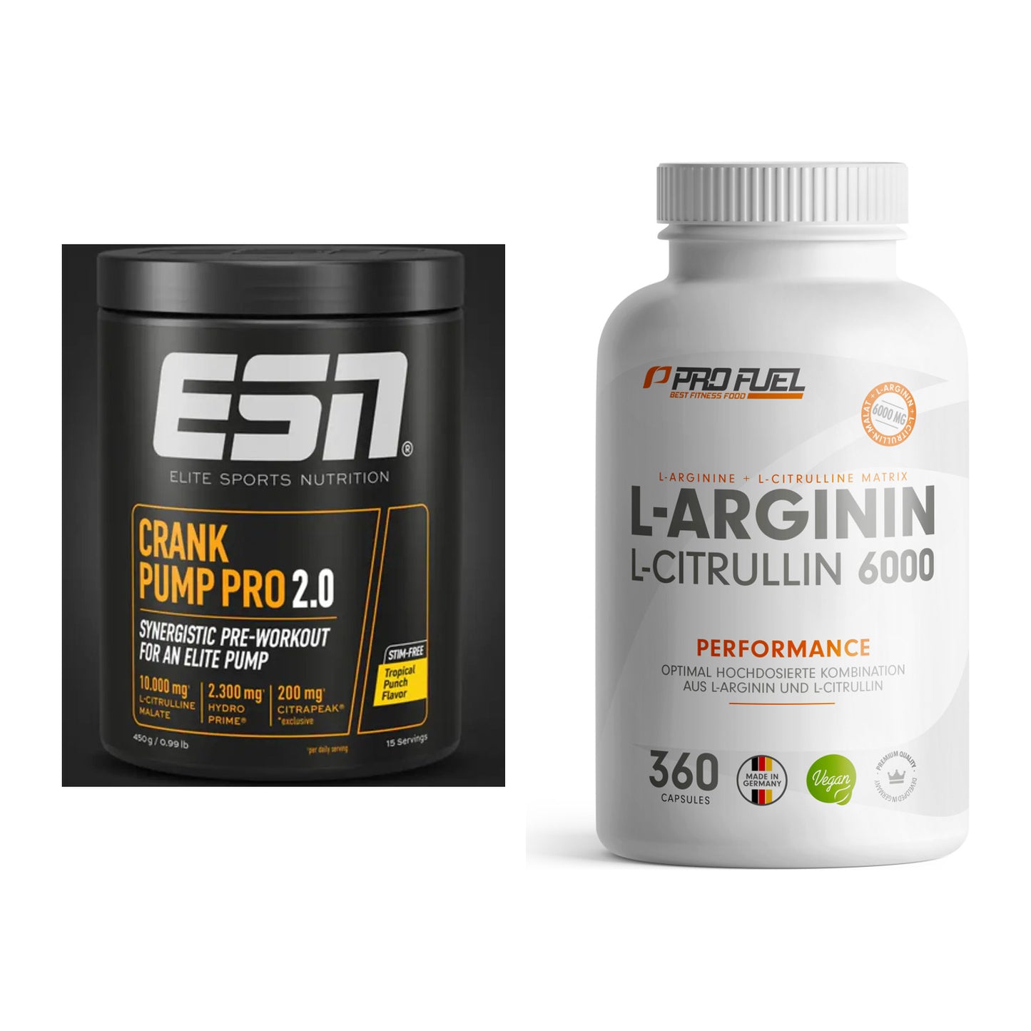 Trainings-Set: ESN Crank Pump Pro 2.0 + ProFuel L-Arginin – alle enthaltenen Artikel