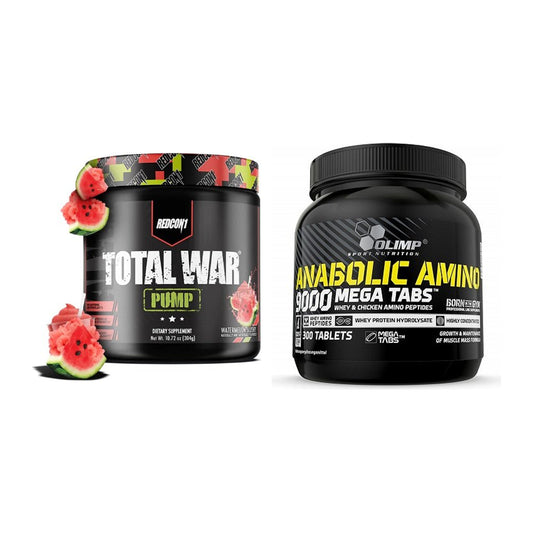 Trainings-Set: Redcon1 Total War PUMP + Olimp Anabolic Amino 9000 Mega – alle enthaltenen Artikel