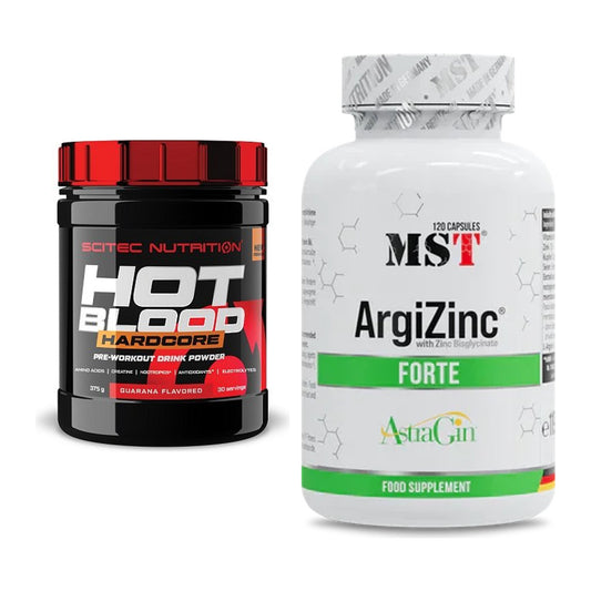 Trainings-Set: Scitec Hot Blood Hardcore + MST ArgiZinc Forte – alle enthaltenen Artikel