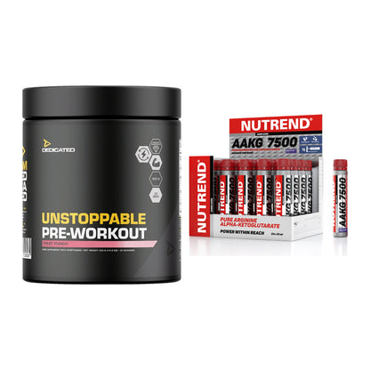 Trainings-Set: Dedicated Unstoppable + Nutrend AAKG 7500 Shots – alle enthaltenen Artikel