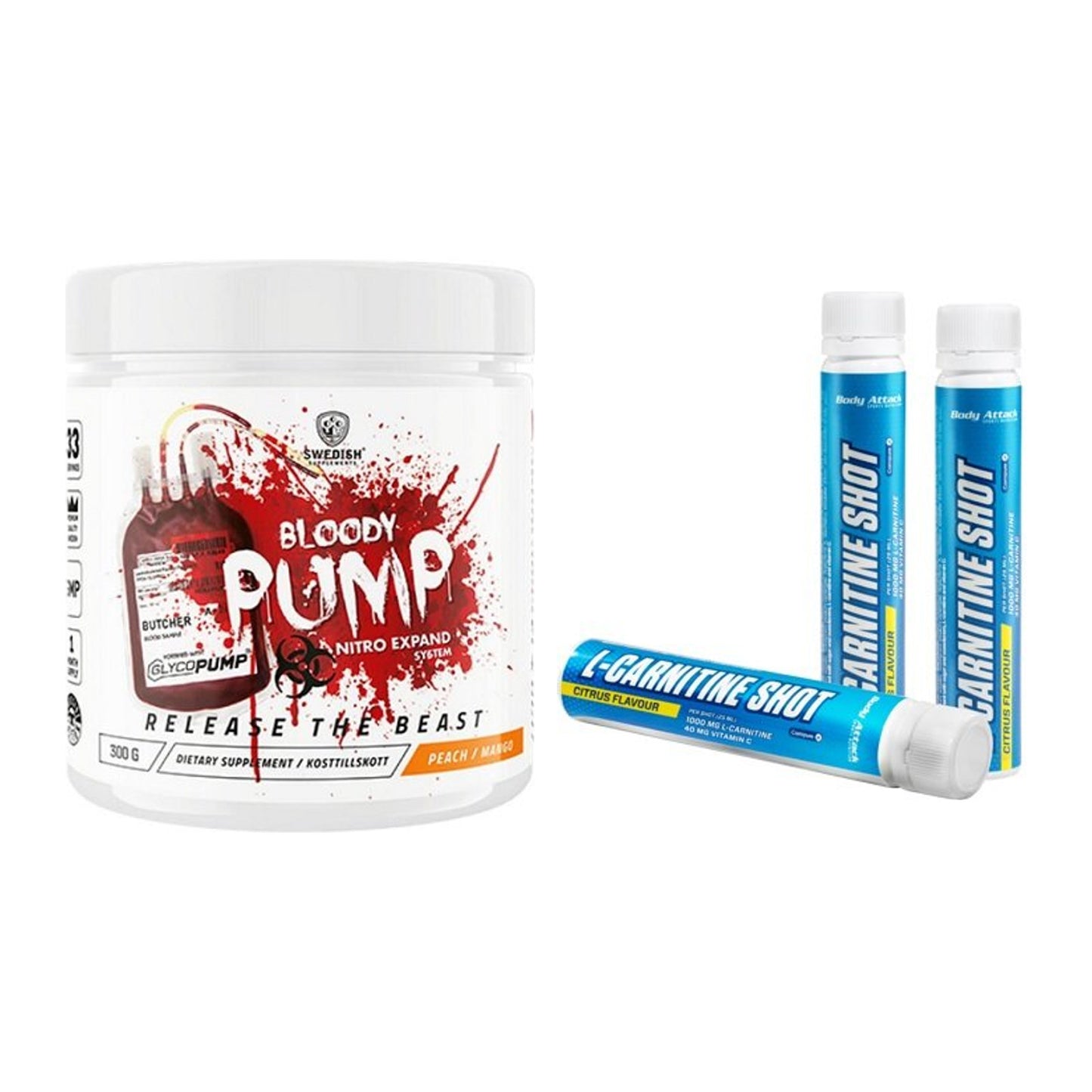 Trainings-Set: Swedish Supplements Bloody + Body Attack L-Carnitine – alle enthaltenen Artikel