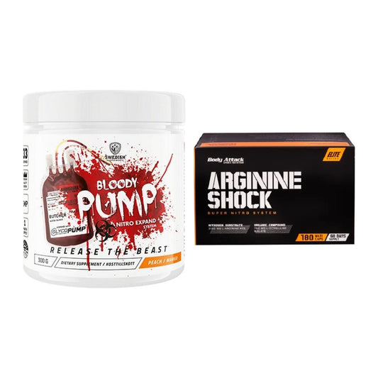 Trainings-Set: Swedish Supplements Bloody + Body Attack Arginine Shock – alle enthaltenen Artikel