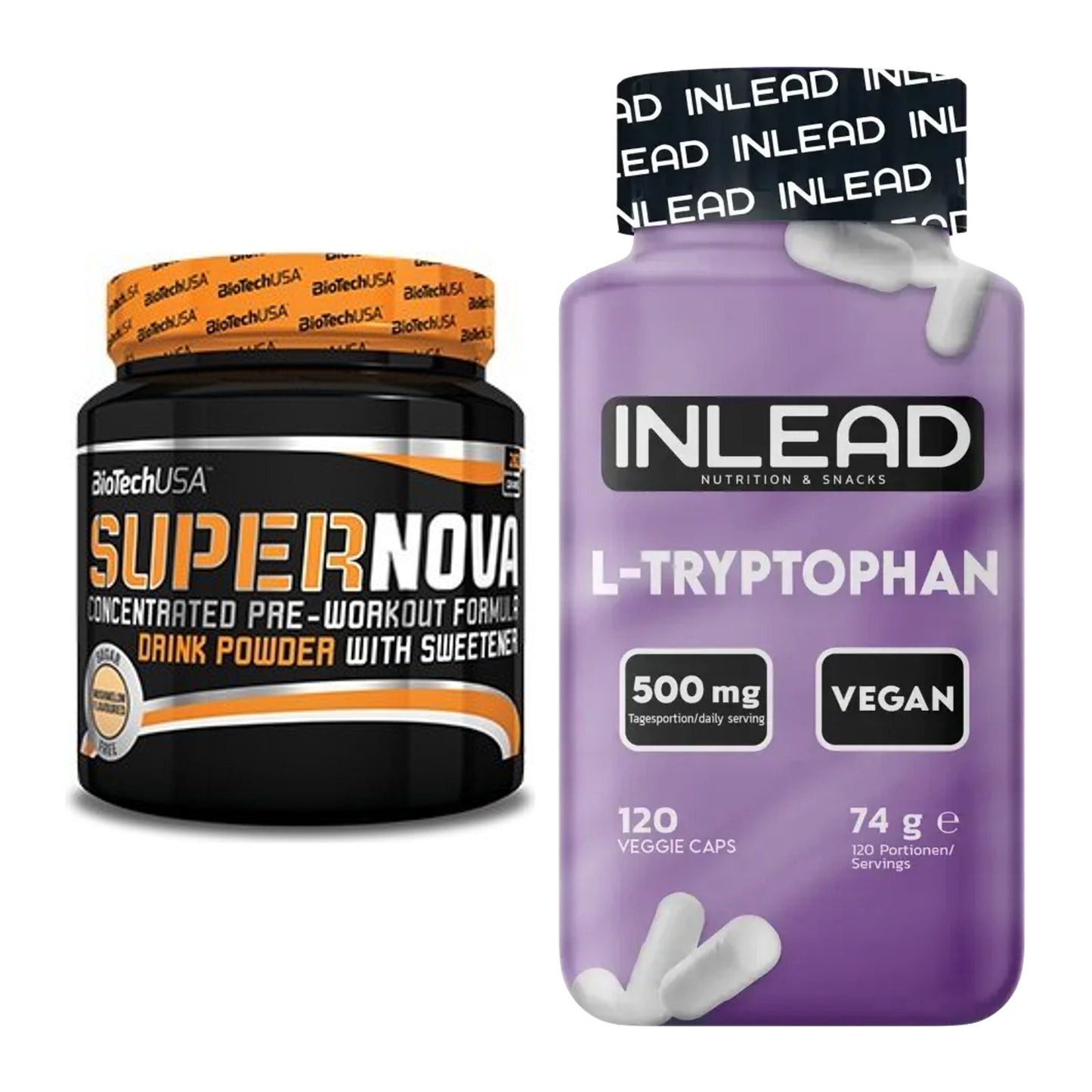 Trainings-Set: BioTech Supernova + INLEAD L-Tryptophan 500mg – alle enthaltenen Artikel