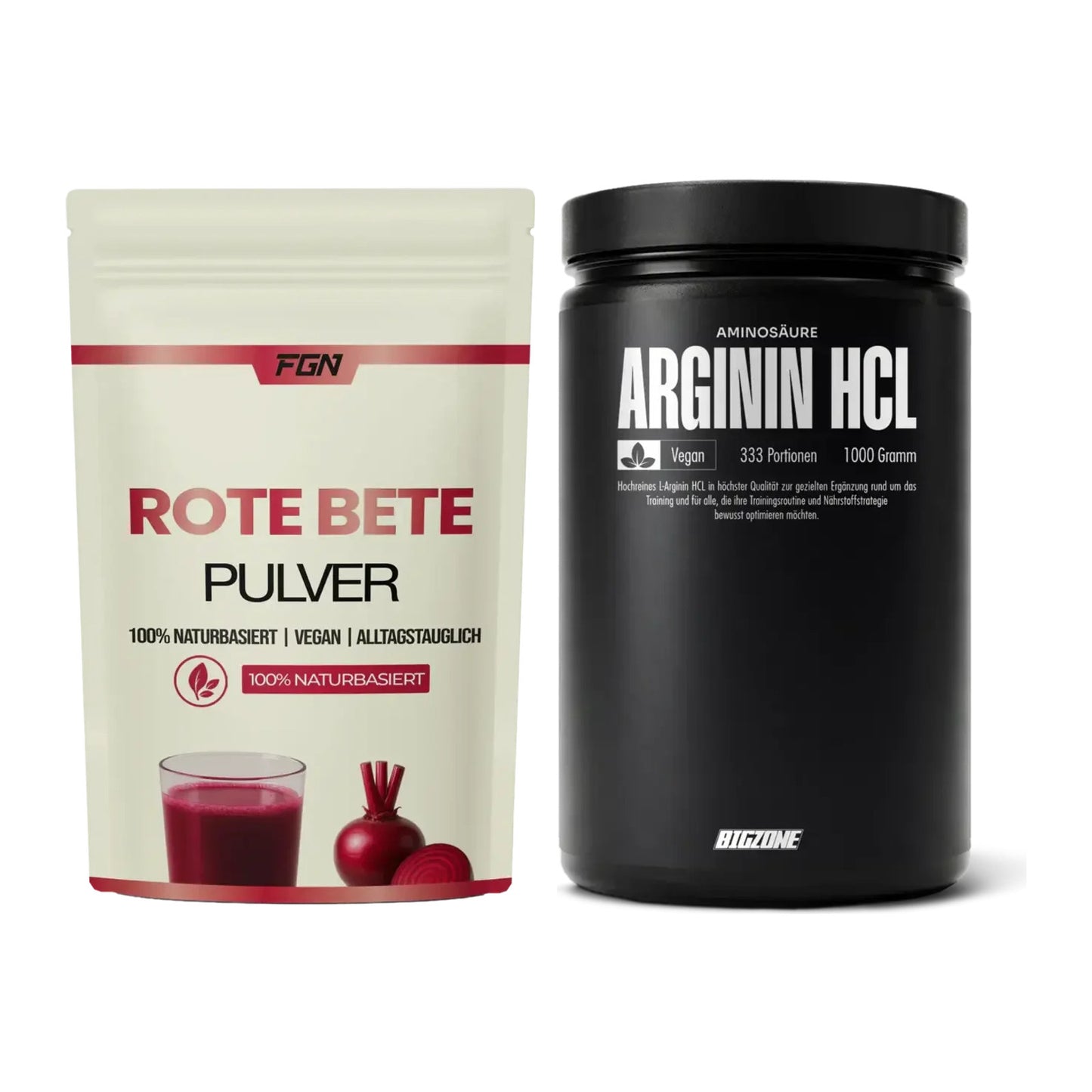 Trainings-Set: FGN Rote Beete Pulver + Big Zone L-Arginin – alle enthaltenen Artikel