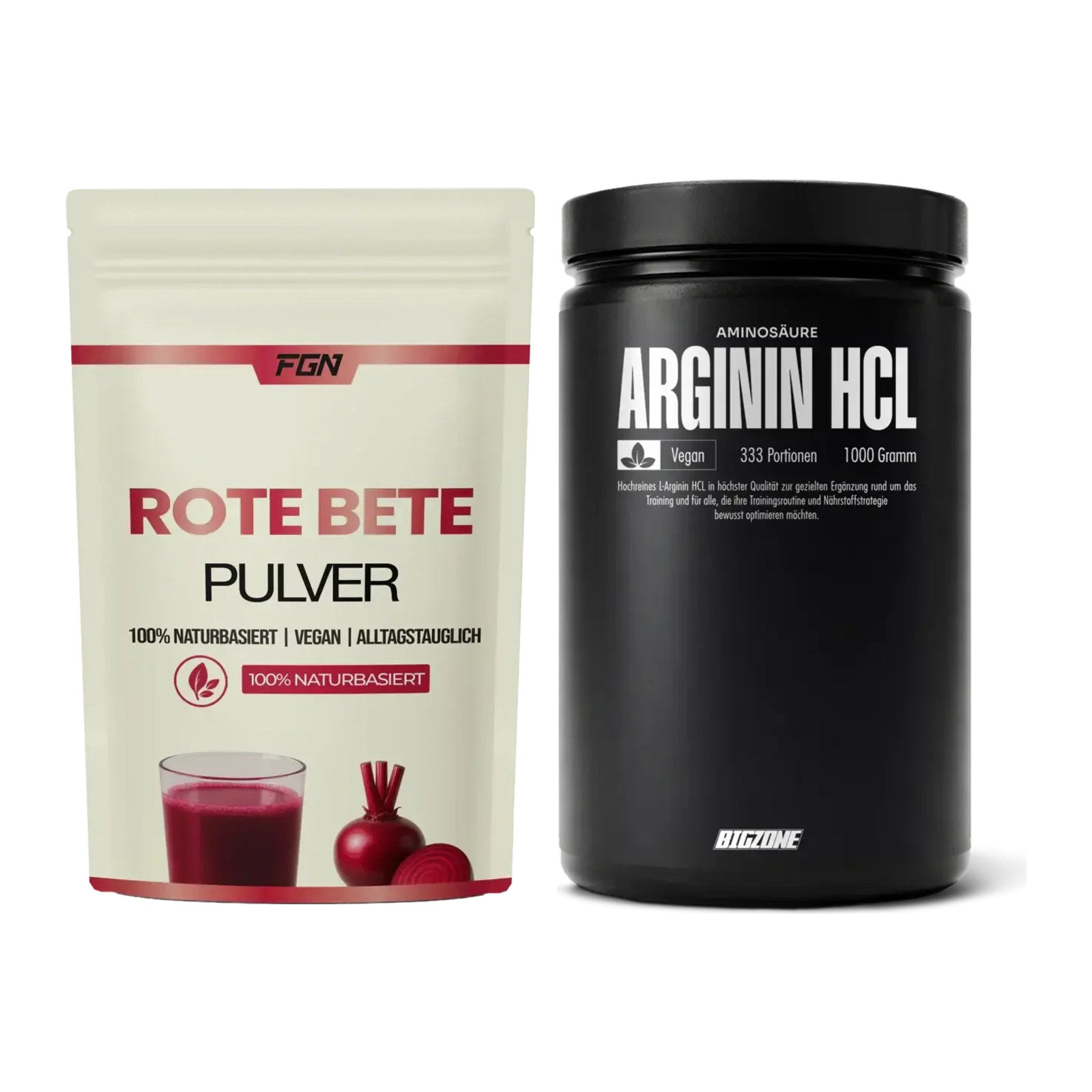 Trainings-Set: FGN Rote Beete Pulver + Big Zone L-Arginin – alle enthaltenen Artikel
