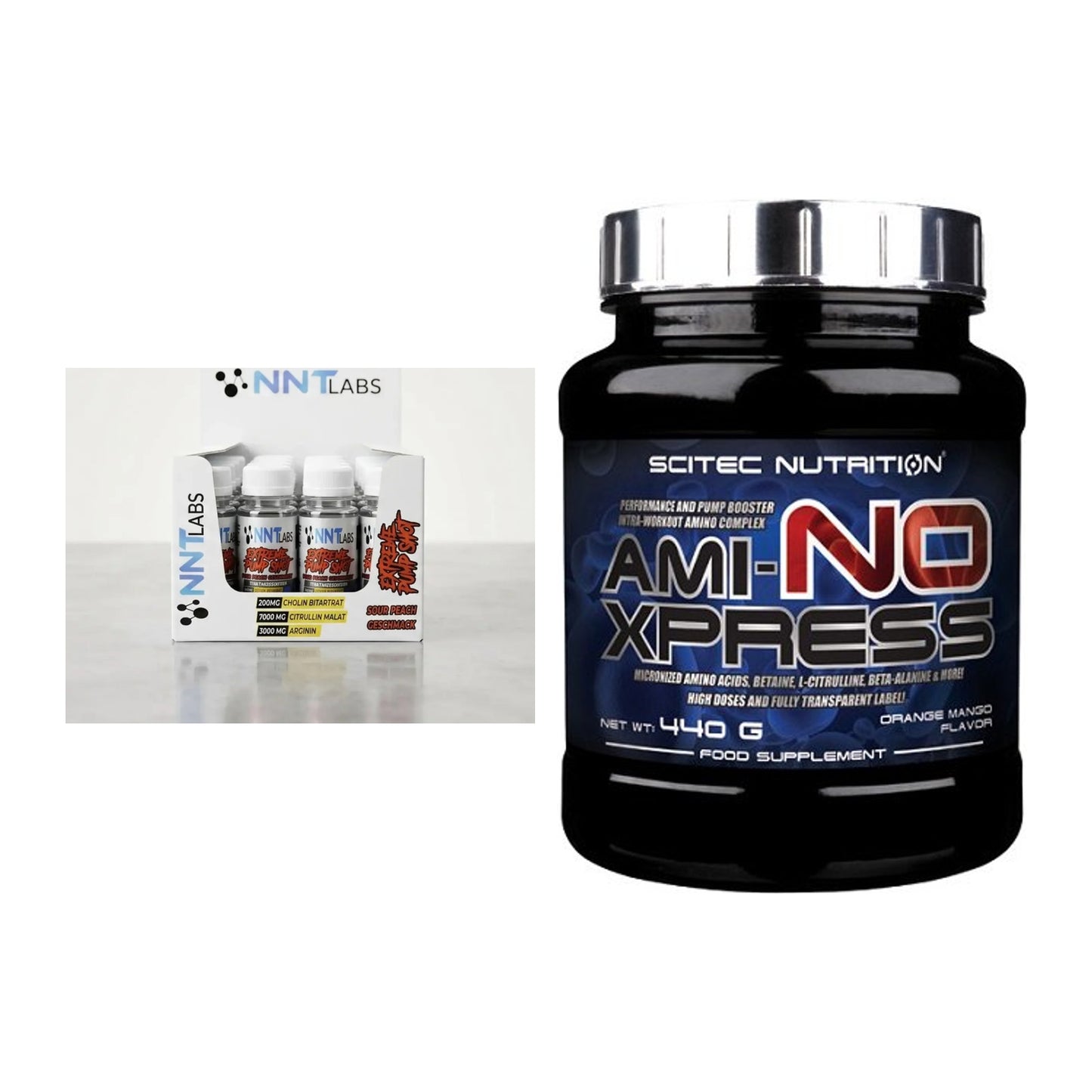 Trainings-Set: NNT Extreme Pump Shot + Scitec Ami-NO Xpress – alle enthaltenen Artikel