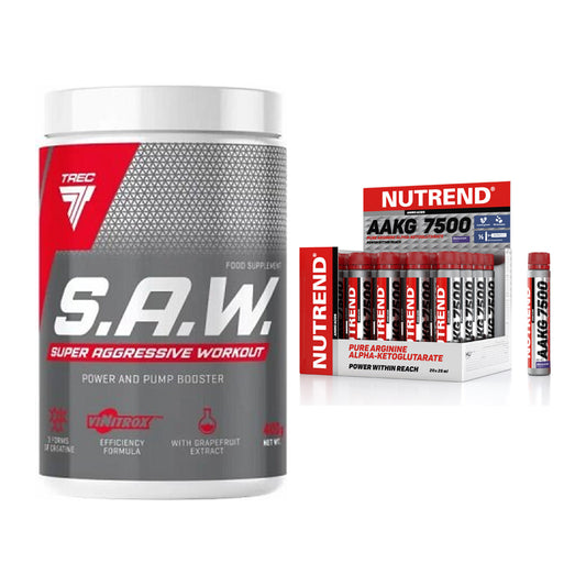 Trainings-Set: Trec Nutrition SAW Booster + Nutrend AAKG 7500 Shots – alle enthaltenen Artikel