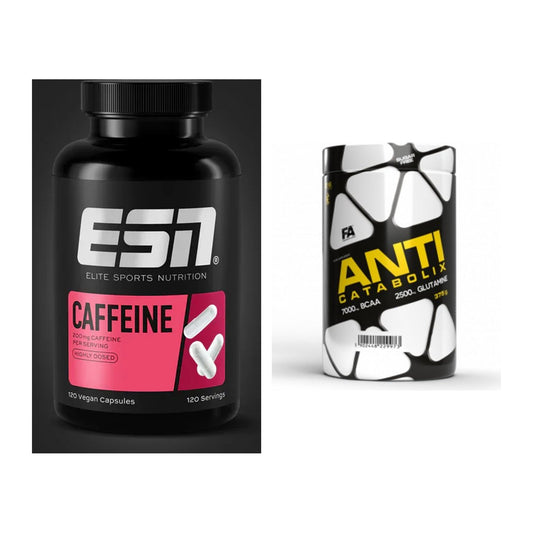Tréninková sada: ESN Caffeine Caps + FA Nutrition Anticatabolix - všechny položky v ceně