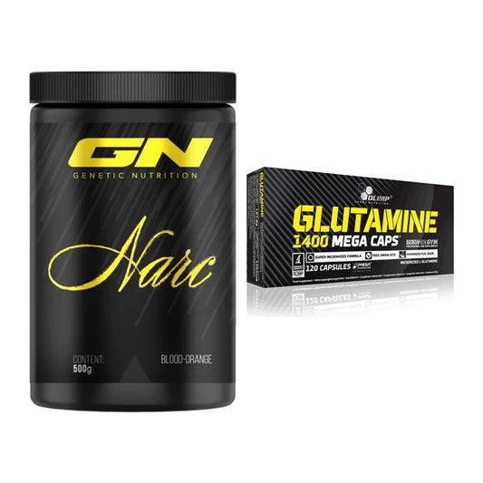 Σετ προπόνησης: GN Narc + Olimp L-Glutamine Mega Caps - περιλαμβάνονται όλα τα είδη