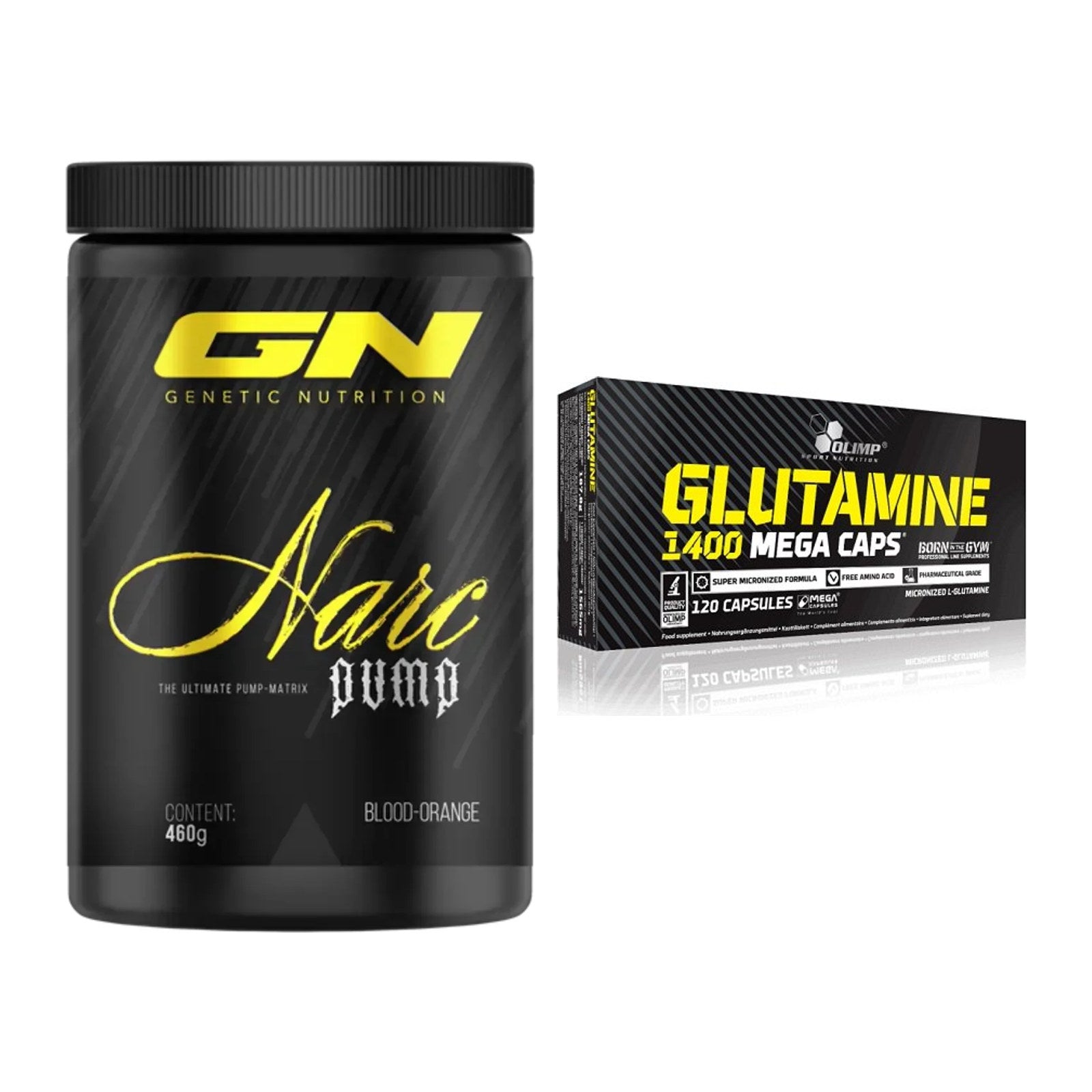 Trainings-Set: GN Narc Pump + Olimp L-Glutamine Mega Caps – alle enthaltenen Artikel
