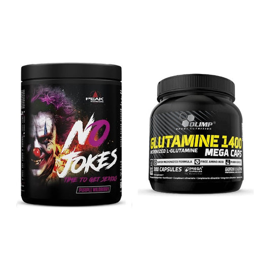 Trainings-Set: Peak No Jokes + Olimp L-Glutamine Mega Caps – alle enthaltenen Artikel
